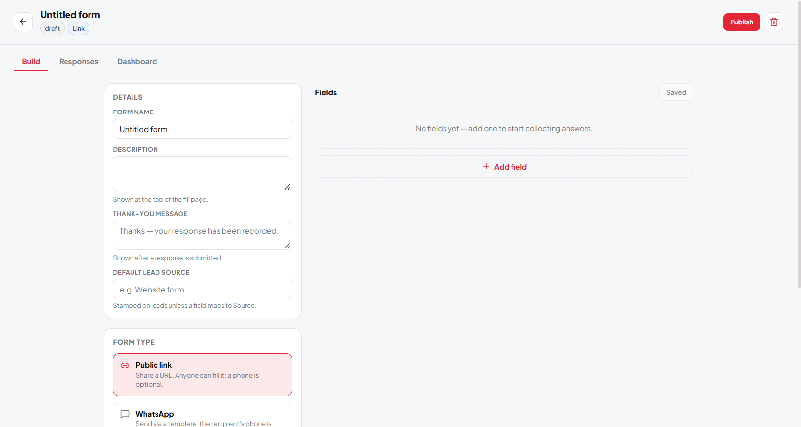 Figure 23. The form builder